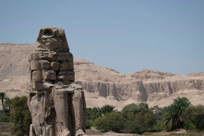 Colossi of Memnon on the West Bank of Luxor Egypt